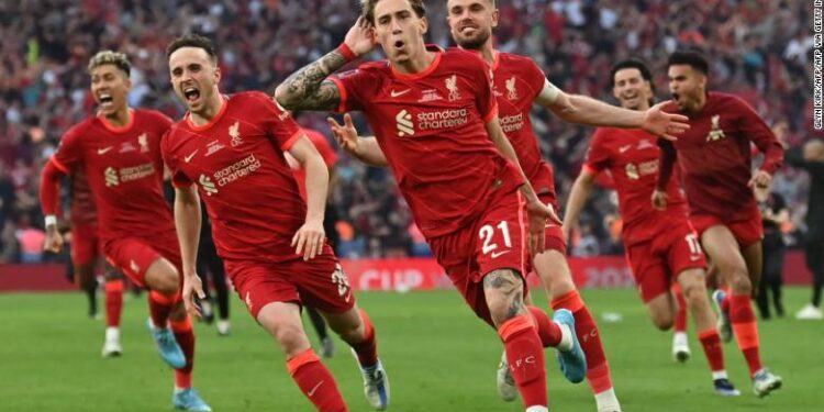 Kostas Tsimikas, Liverpool, win, FA Cup, beat Chelsea, penalty shootout