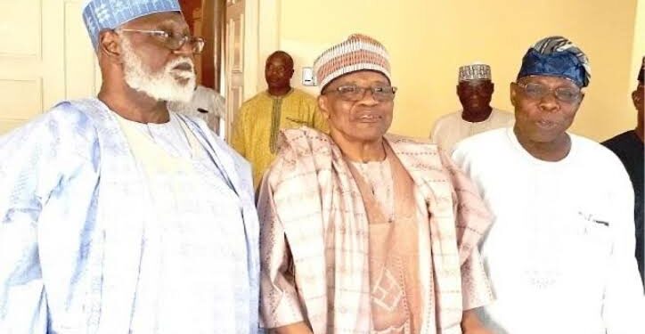 Olusegun Obasanjo, Abdulsalami Abubakar, Aliyu Gusau, Ibrahim Badamasi Babangida, Minna, Meeting