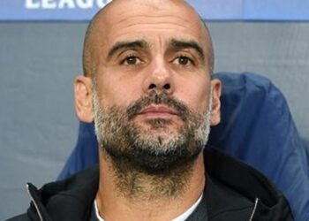 MANCHESTER CITY VS FEYENOORD, Champions League, Pep Guardiola, Scratches on face